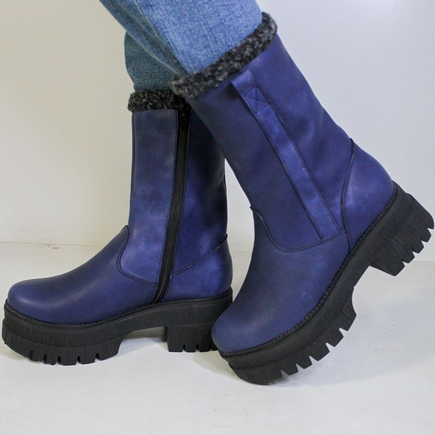 Botin Puro Cuero 869 Azul - Stock