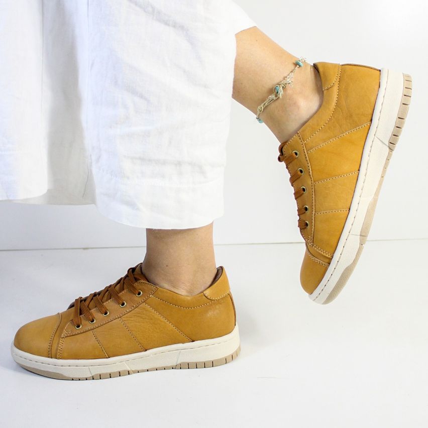 Zapatilla Cuero 442 Miel  - Stock