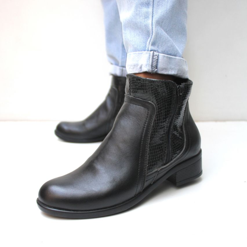 Botin Puro Cuero 182 Negro - Stock