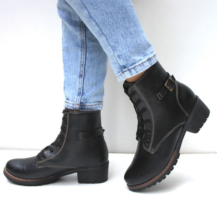 Botin Cuero 516  Negro - Stock