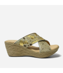 Sandalia Puro Cuero 1004 Dorado