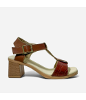 Sandalia Puro Cuero 1027 Caramelo