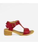 Sandalia Puro Cuero 1027 Rojo