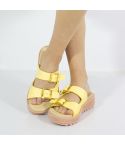 Sandalia Puro Cuero 1034 - AMARILLO