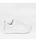 Zapatilla Puro Cuero 1042 - BLANCO