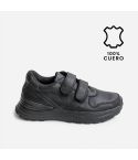 Zapatilla Niños Puro Cuero 1057 - NEGRO