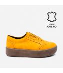 Zapatilla Puro Cuero 1125 Mostaza