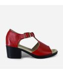 Sandalia Puro Cuero 1130 Rojo