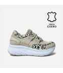 Zapatilla Puro Cuero 1176 Hueso