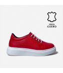 Zapatilla Puro Cuero 656 Rojo