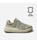 Zapatilla Puro Cuero 800 Beige
