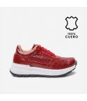 Zapatilla Puro Cuero 842 Rojo