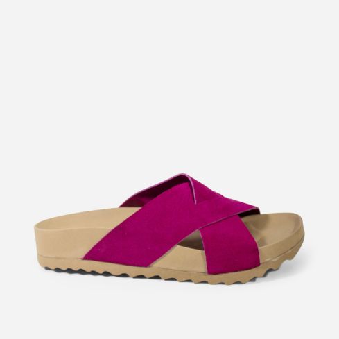 Sandalia Puro Cuero 1001 - Fucsia