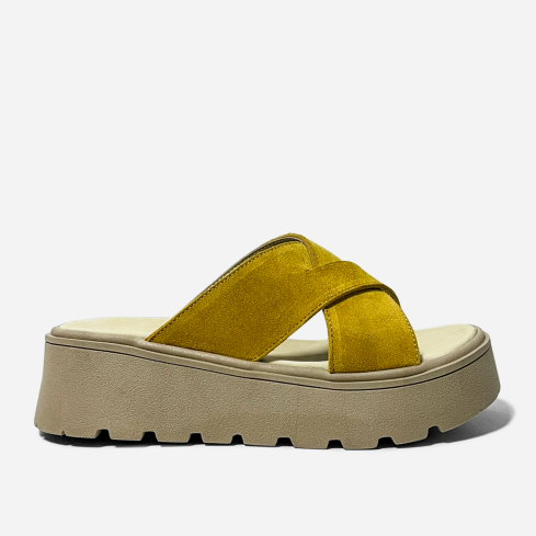 Sandalia Puro Cuero 1001 Mostaza