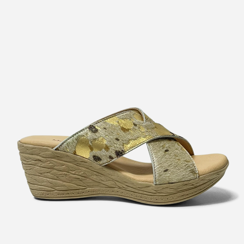 Sandalia Puro Cuero 1004 Dorado