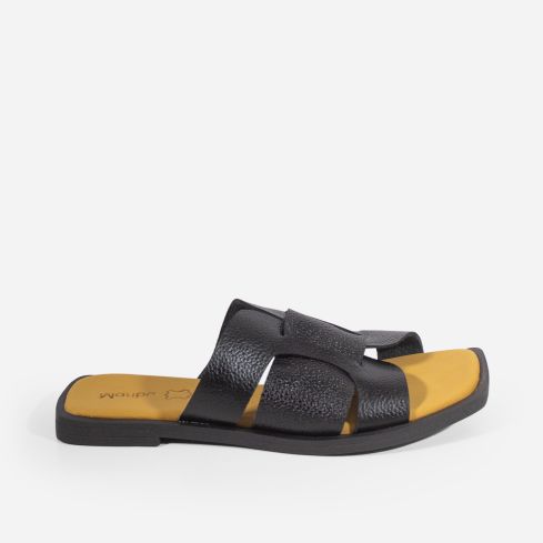 Sandalia Puro Cuero  1005  - Negro