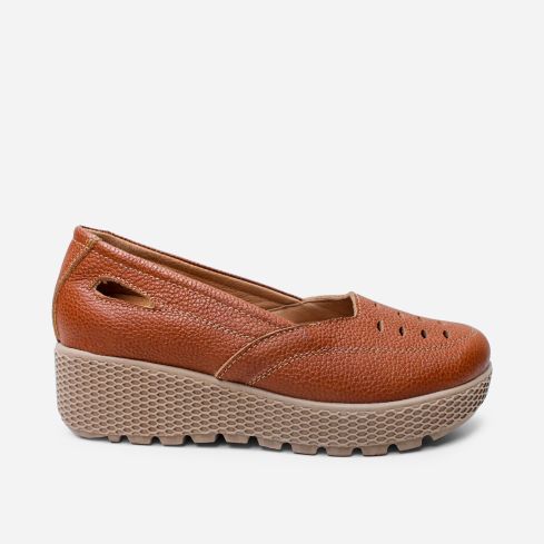 Zapato Puro Cuero 1010 Caramelo