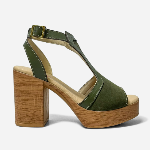 Sandalia Puro Cuero 1024 Verde