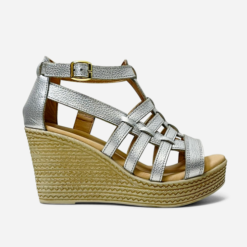 Sandalia Puro Cuero 1026 Plata