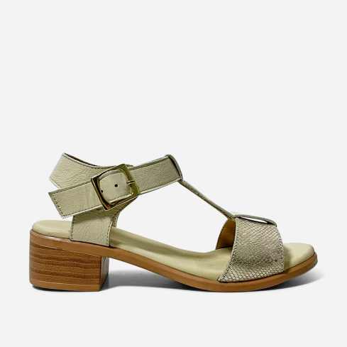 Sandalia Puro Cuero 1027 Beige