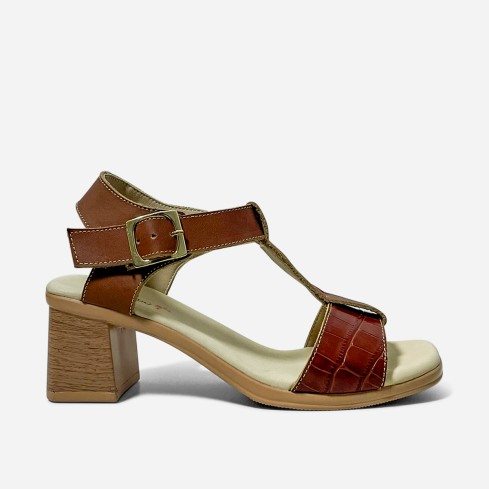 Sandalia Puro Cuero 1027 Caramelo