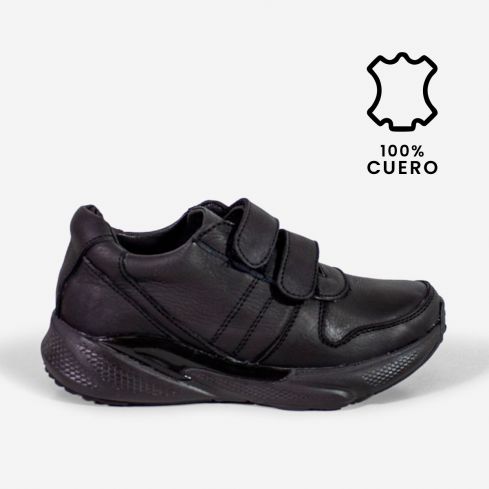 zapatilla  Puro Cuero  1057 B -  Negro
