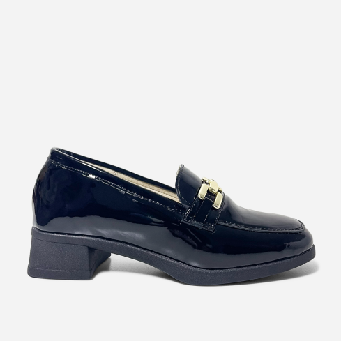 Mocasín Puro Cuero 1067 Negro Charol
