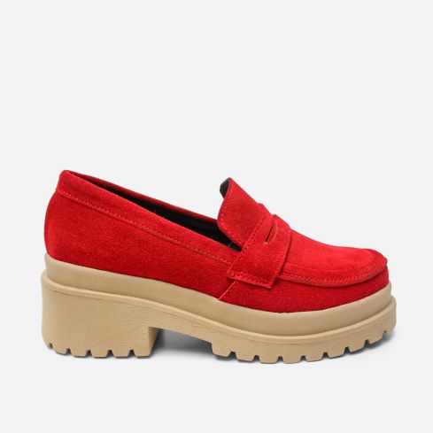 Mocasín Puro Cuero 1067 Rojo