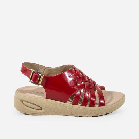 Sandalia Puro Cuero 1096 - Rojo