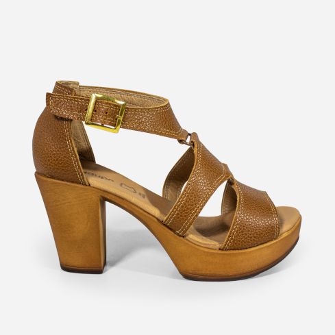 Sandalia Puro Cuero 1141 - Caramelo