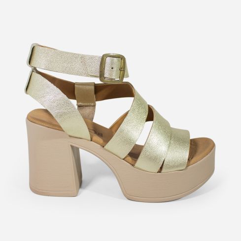 Sandalia Puro Cuero  1020 - Dorado