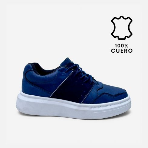 Zapatilla Puro Cuero 1109 Azul