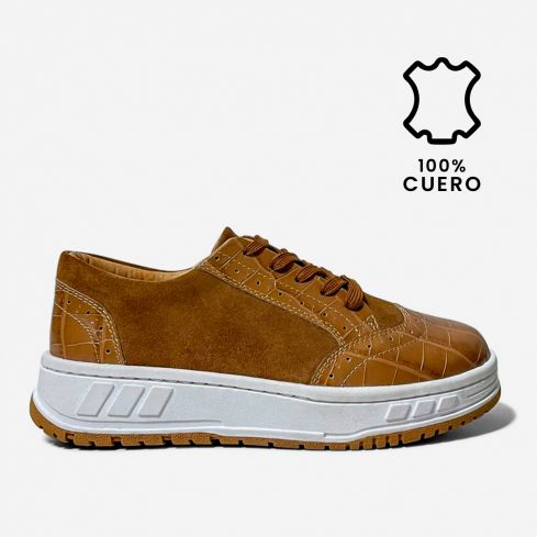 Zapatilla Puro Cuero 1125 Caramelo
