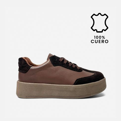 Zapatilla Puro Cuero 1165 Marrón