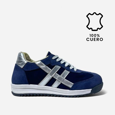Zapatilla Puro Cuero 1167 Azul