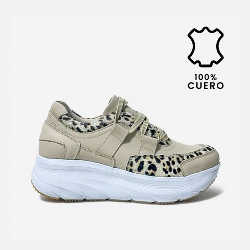 Zapatilla Puro Cuero 1176 Hueso