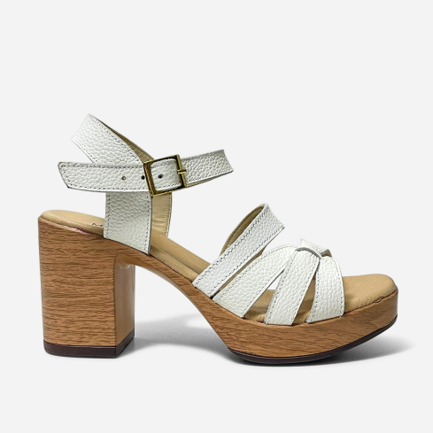 Sandalia Puro Cuero 769 PU Blanco