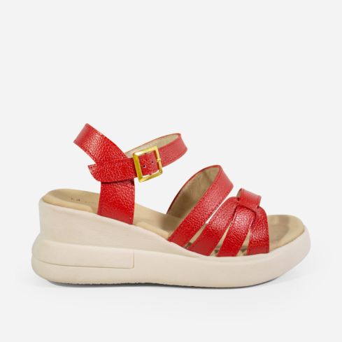 Sandalia Puro Cuero 769  -  Rojo