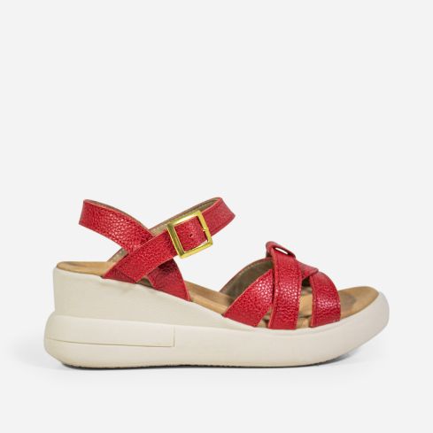 Sandalia Puro Cuero 770 -  Rojo