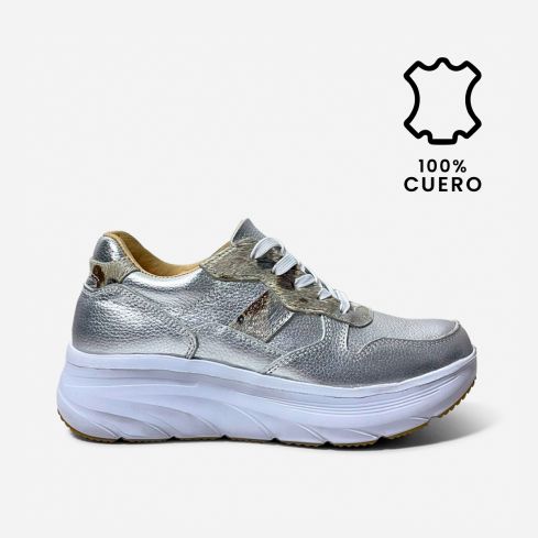 Zapatilla Puro Cuero 785 Plata