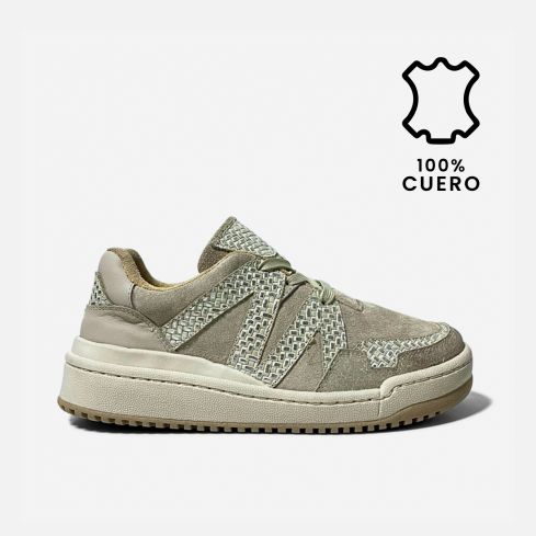 Zapatilla Puro Cuero 800 Beige