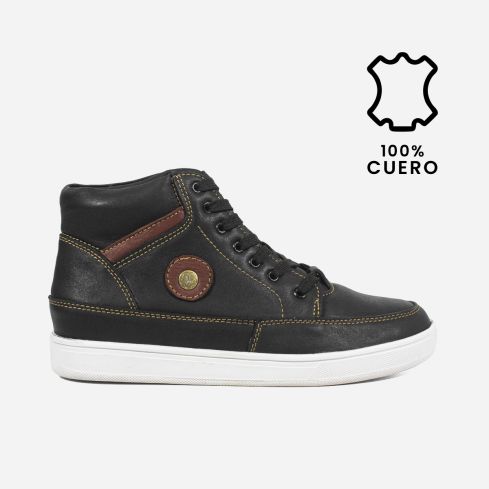 Zapatilla Puro Cuero 828 Negro