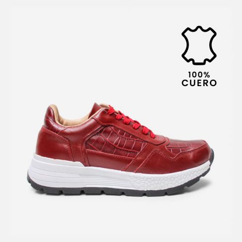 Zapatilla Puro Cuero 842 Rojo