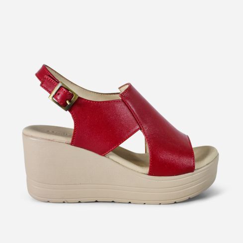 Sandalia Puro Cuero 848 Rojo