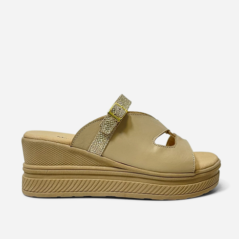 Sandalia Puro Cuero 858 Beige