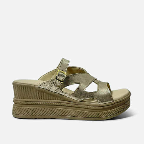Sandalia Puro Cuero 858 Dorado