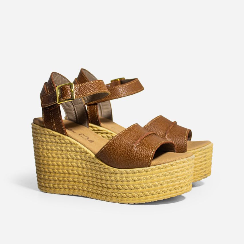 Sandalia Puro Cuero 370 - Caramelo