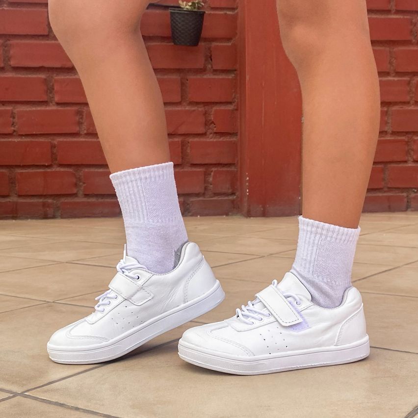 Zapatilla Puro Cuero 1104B - Blanco 