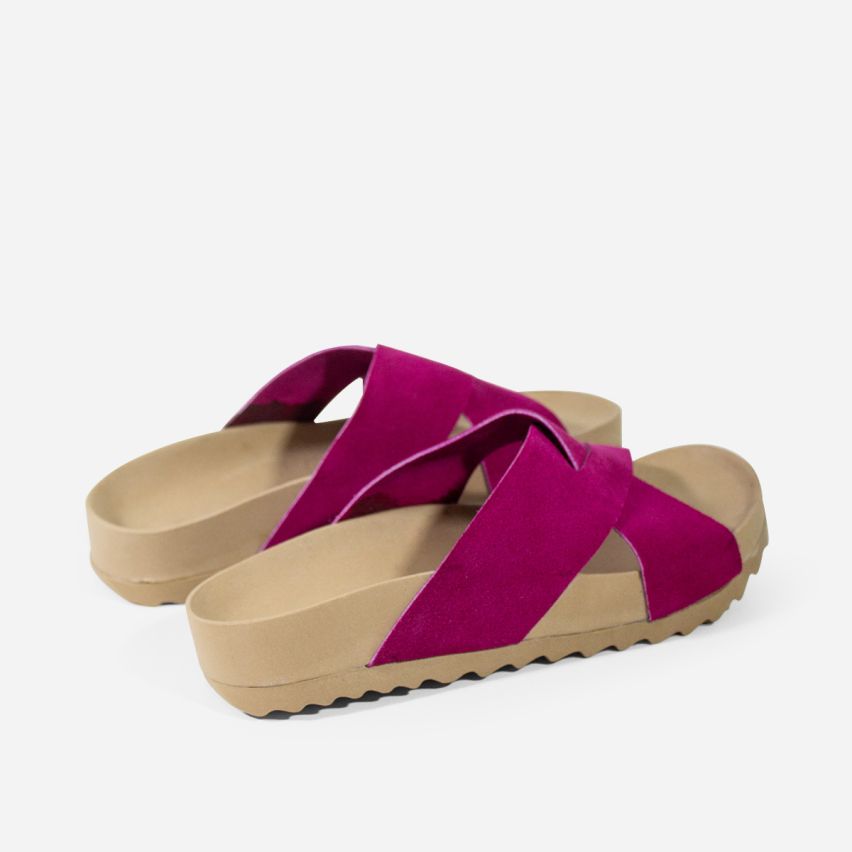 Sandalia Puro Cuero 1001 - Fucsia