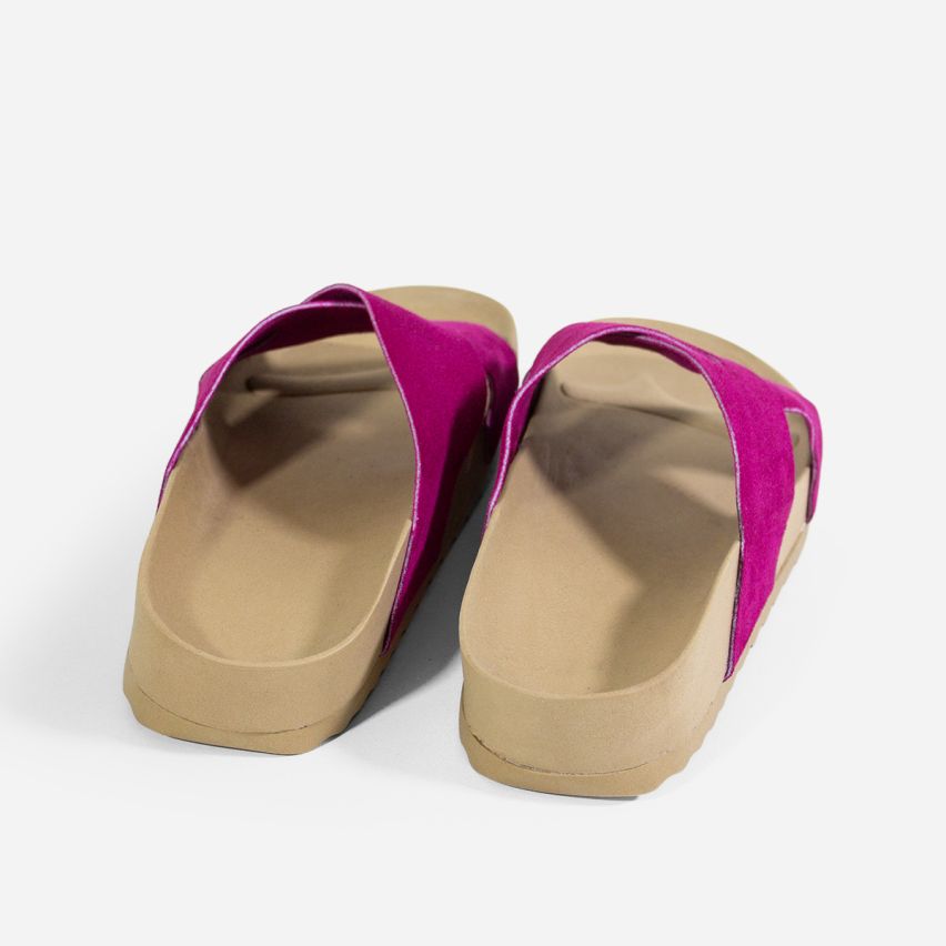 Sandalia Puro Cuero 1001 - Fucsia